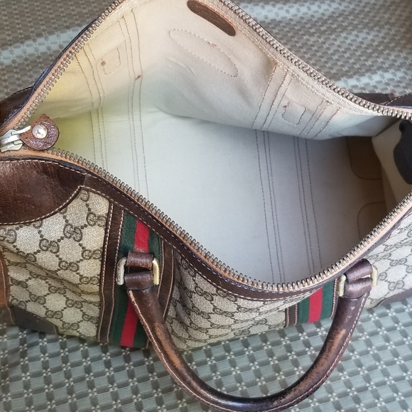 Vintage  Gucci Boston Carryall weekender mini luggage handbag - Picture 14 of 16